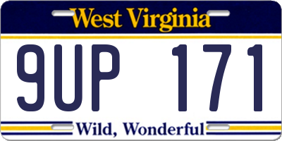 WV license plate 9UP171
