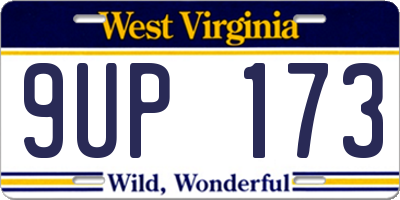 WV license plate 9UP173