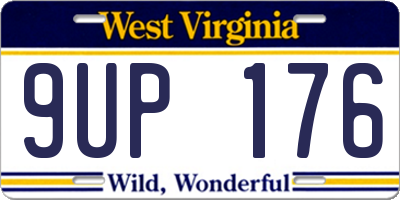 WV license plate 9UP176
