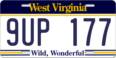 WV license plate 9UP177
