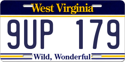 WV license plate 9UP179