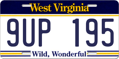 WV license plate 9UP195