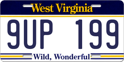 WV license plate 9UP199