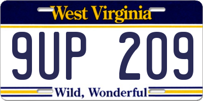 WV license plate 9UP209