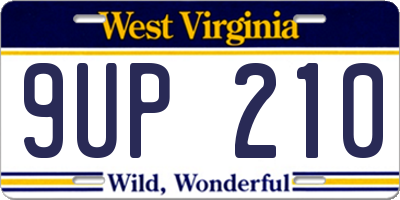 WV license plate 9UP210