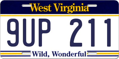 WV license plate 9UP211