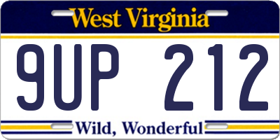 WV license plate 9UP212