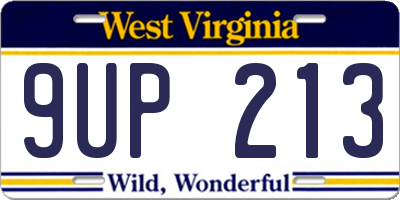 WV license plate 9UP213