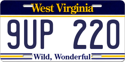 WV license plate 9UP220