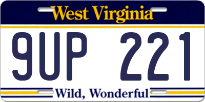 WV license plate 9UP221