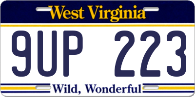 WV license plate 9UP223