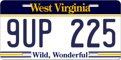 WV license plate 9UP225