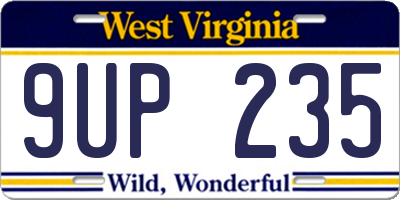 WV license plate 9UP235