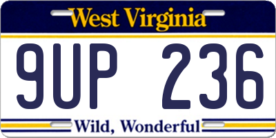 WV license plate 9UP236