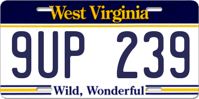 WV license plate 9UP239