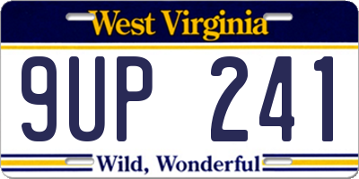 WV license plate 9UP241