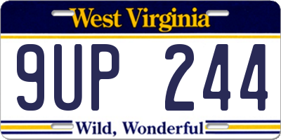 WV license plate 9UP244