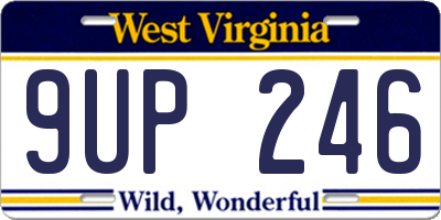 WV license plate 9UP246