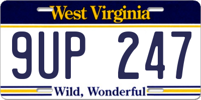 WV license plate 9UP247
