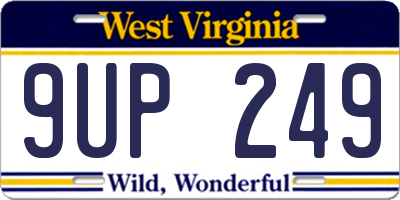 WV license plate 9UP249