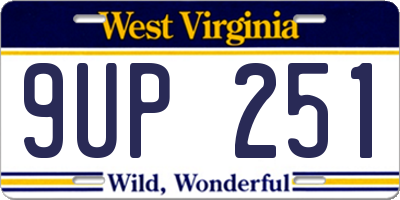 WV license plate 9UP251