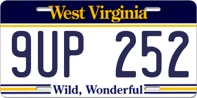 WV license plate 9UP252