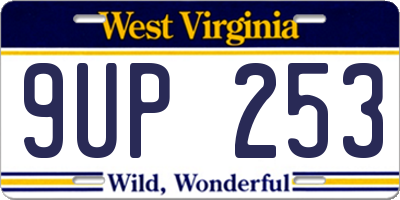 WV license plate 9UP253