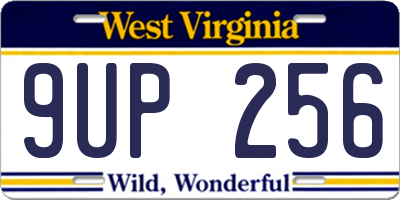WV license plate 9UP256
