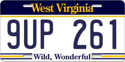 WV license plate 9UP261