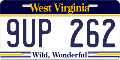 WV license plate 9UP262