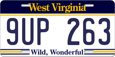 WV license plate 9UP263