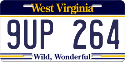 WV license plate 9UP264