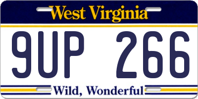WV license plate 9UP266