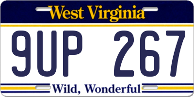 WV license plate 9UP267