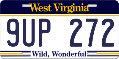 WV license plate 9UP272
