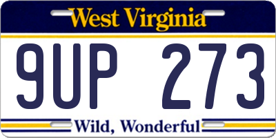 WV license plate 9UP273