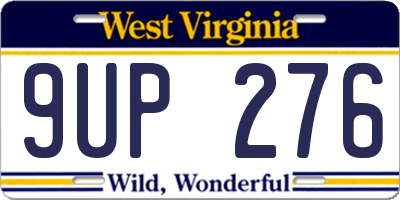 WV license plate 9UP276