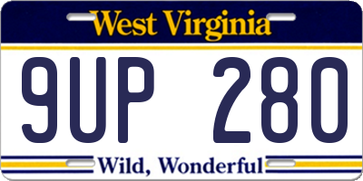 WV license plate 9UP280