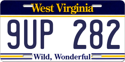 WV license plate 9UP282