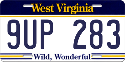 WV license plate 9UP283