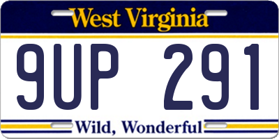 WV license plate 9UP291
