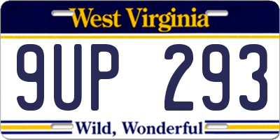 WV license plate 9UP293