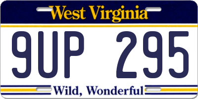 WV license plate 9UP295