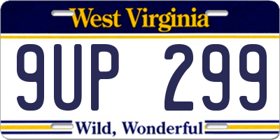 WV license plate 9UP299