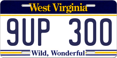 WV license plate 9UP300
