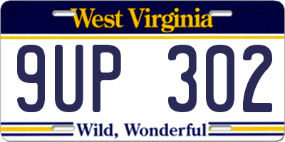 WV license plate 9UP302