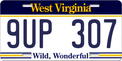 WV license plate 9UP307