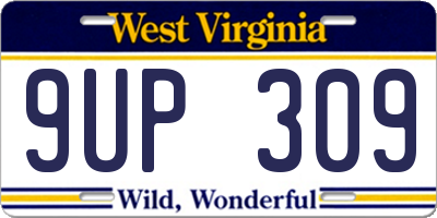 WV license plate 9UP309