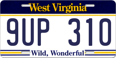 WV license plate 9UP310