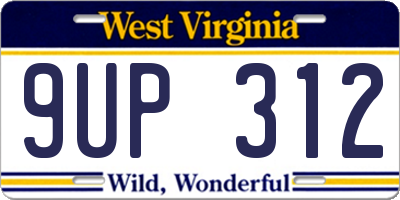 WV license plate 9UP312